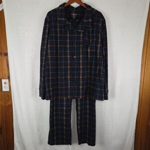 Cuddl Duds Men's Cozy Lodge Fleece Pajama Set Size 2XL Blue Plaid NWT